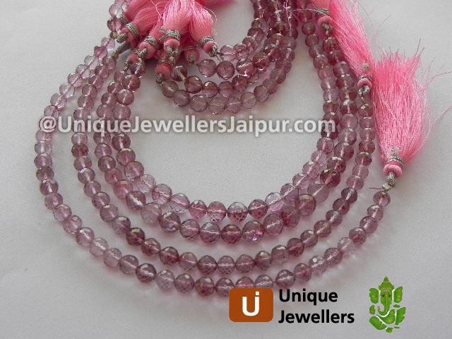 Pink Quartz Faceted Round Beads